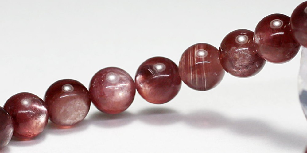 トップクォリティ]パープルレッドマイカブレスレット（約7.5mm玉