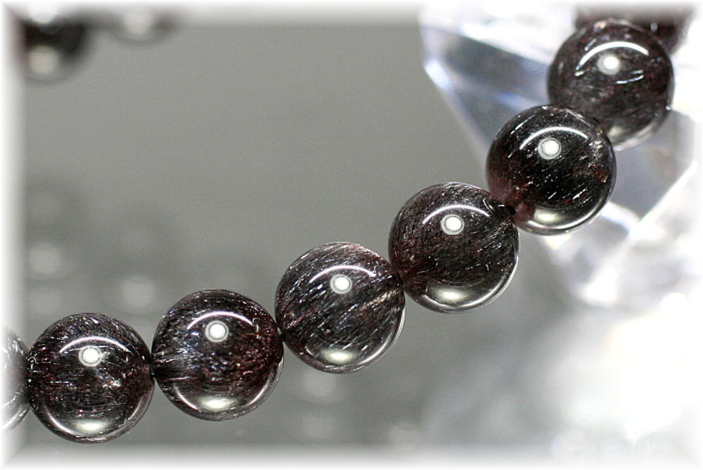 高品質]花火ブラックスーパーセブンブレスレット（約8mm玉） - 埼玉県