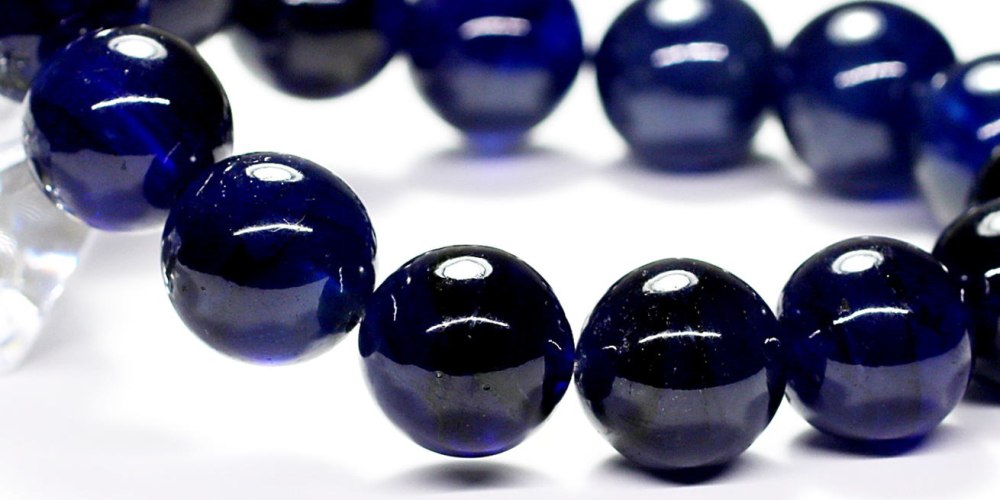 トップクォリティ]宝石質ブルーサファイアブレスレット（約14mm玉