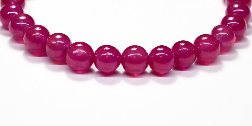 トップクォリティ]ピンクサファイアブレスレット（約6.5mm玉） - 埼玉