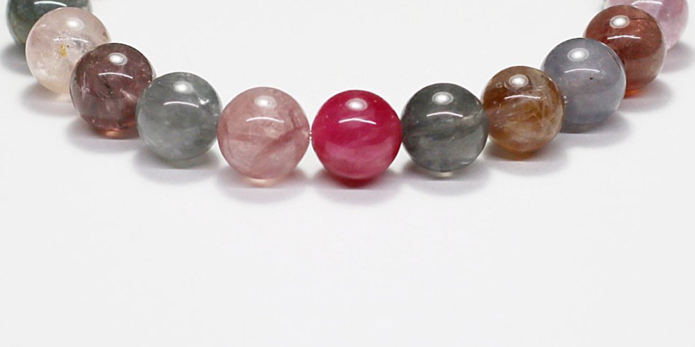 高品質]天然マルチカラースピネルブレスレット（約8.5mm玉） - 埼玉県