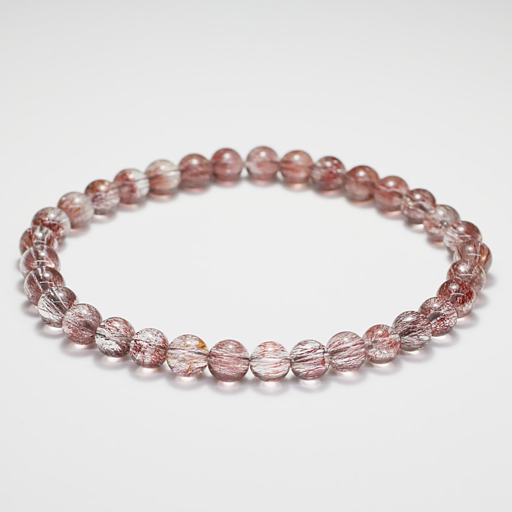 高品質++]スーパーセブンブレスレット/レッド系（約5.5mm玉・レピ