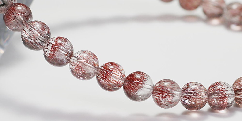 高品質++]スーパーセブンブレスレット/レッド系（約5.5mm玉・レピ