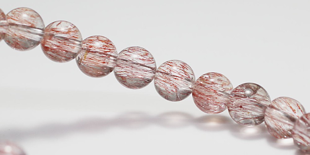 高品質++]スーパーセブンブレスレット/ピンクレッド系（約7mm玉・レピ