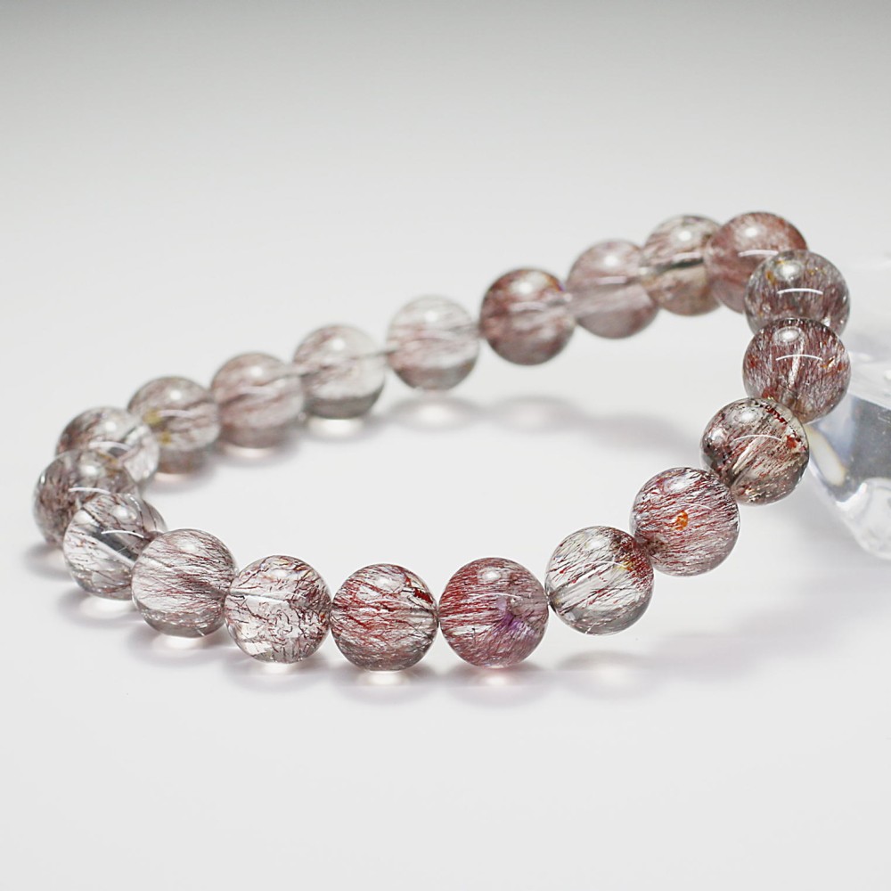 高品質++]スーパーセブンブレスレット/レッド系（約9.5mm玉・レピ