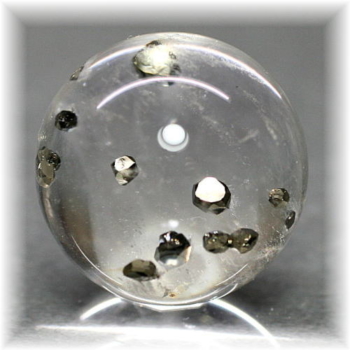 高品質++]パイライトインクォーツブレスレット/黄鉄鉱（約13.5mm玉