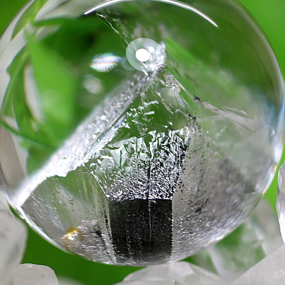 トップクォリティ]クォーツインクォーツ丸玉/貫入水晶スフィア（球体