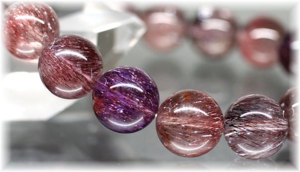 3A++]ミックススーパーセブンブレスレット（約12.5mm玉・レピドクロ