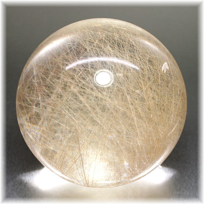 特別価格]ライトゴールドルチルクォーツ丸玉/スフィア（大玉） - 埼玉