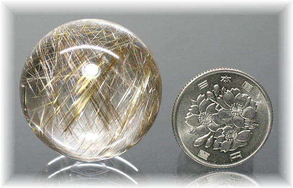 高品質]ゴールドシルバールチルクォーツ丸玉/スフィア - 埼玉県吉川市