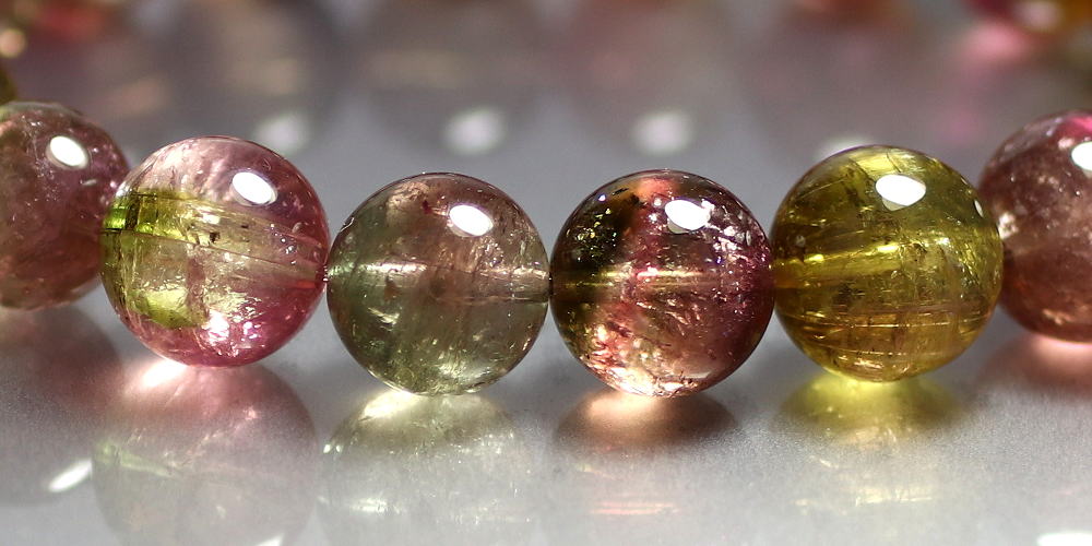 高品質]ウォーターメロントルマリンブレスレット（約11mm玉・ミックス