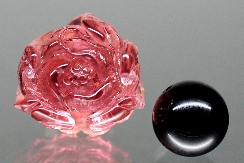 オレンジピンクトルマリン薔薇シェイプ（ルース） - 埼玉県吉川市の