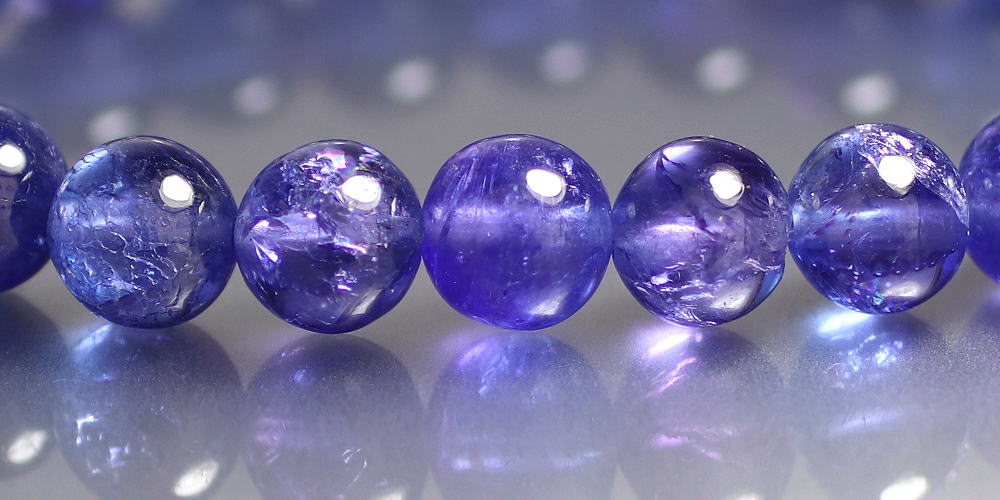 特別価格/トップクォリティ]宝石質タンザナイトブレスレット（約9mm玉