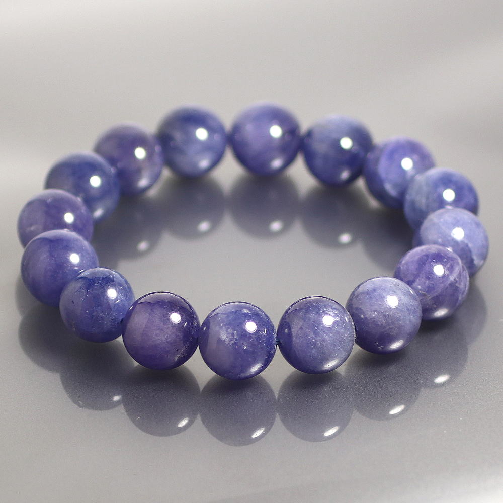 3A]タンザナイトブレスレット（約13.5mm玉） - 埼玉県吉川市の天然石