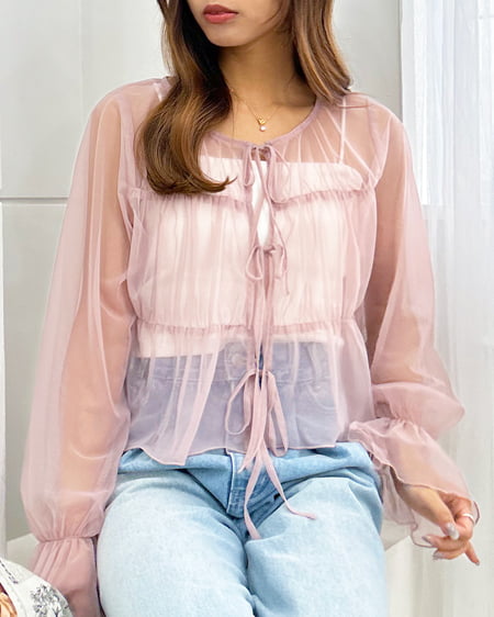 チュールリボンギャザーブラウス｜INGNI(イング) 公式通販｜INGNI STORE