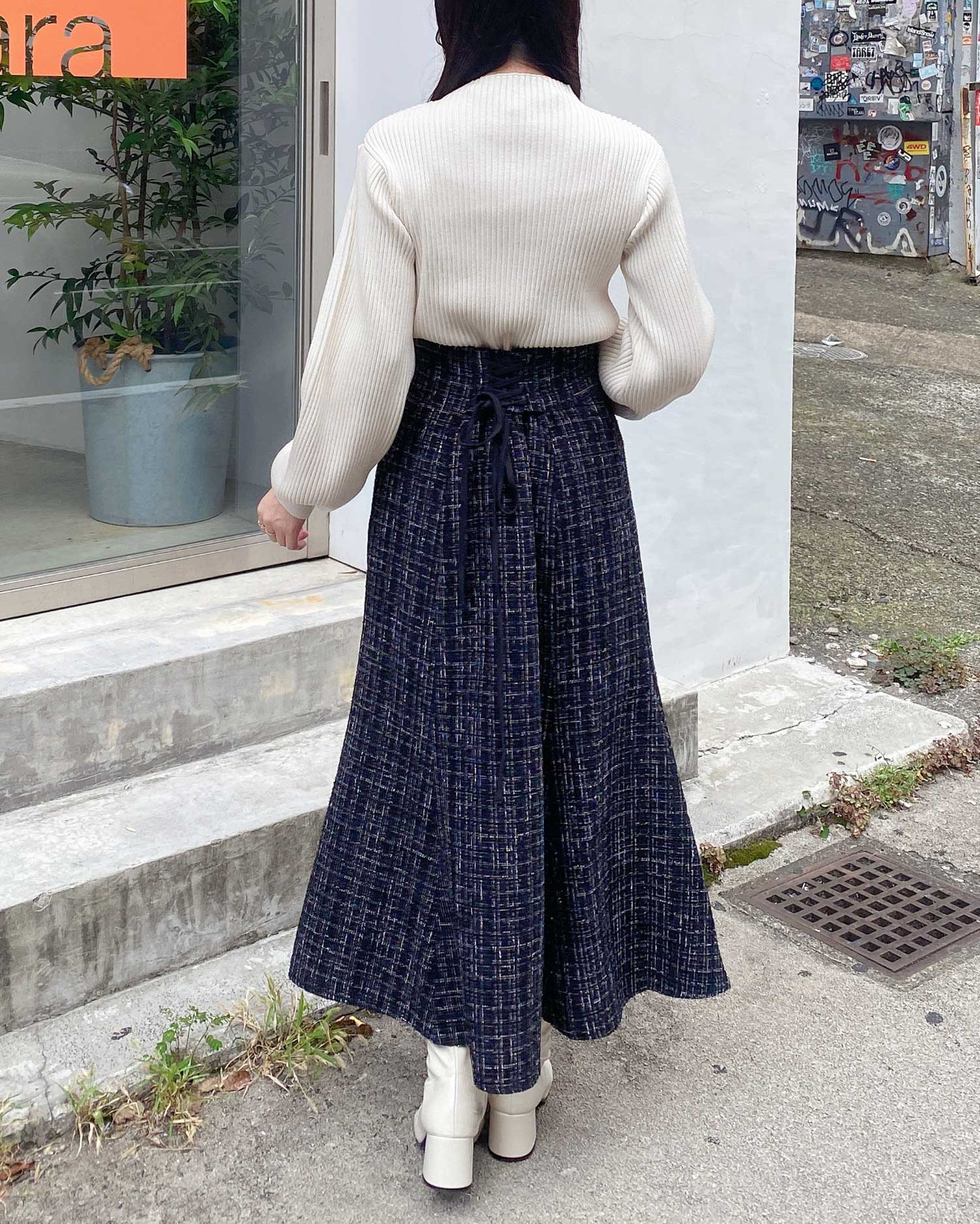 BackレースUPツイードマーメイドスカート／A｜INGNI(イング) 公式通販