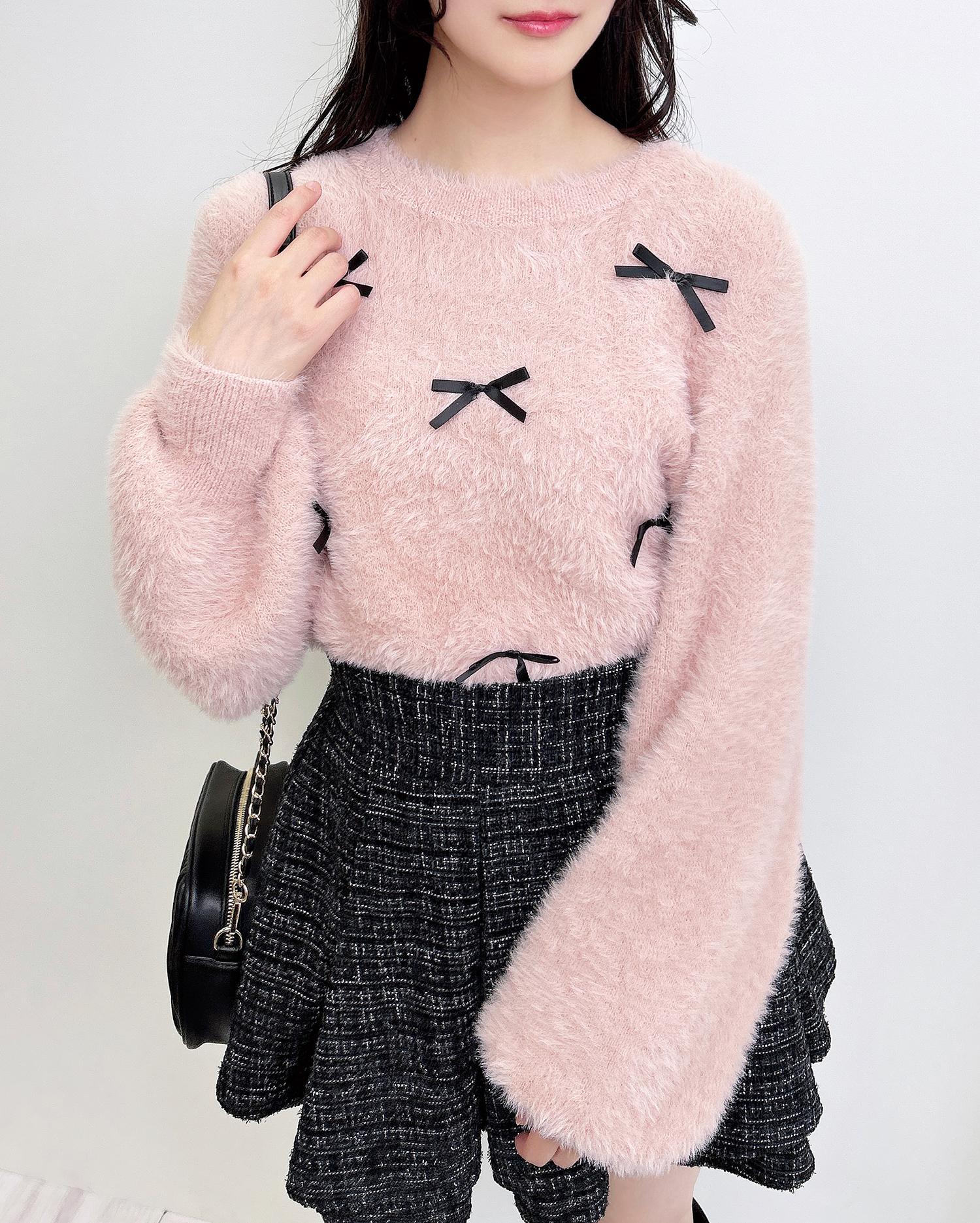 リボンデザインフェザー長袖ニット｜INGNI(イング) 公式通販｜INGNI STORE