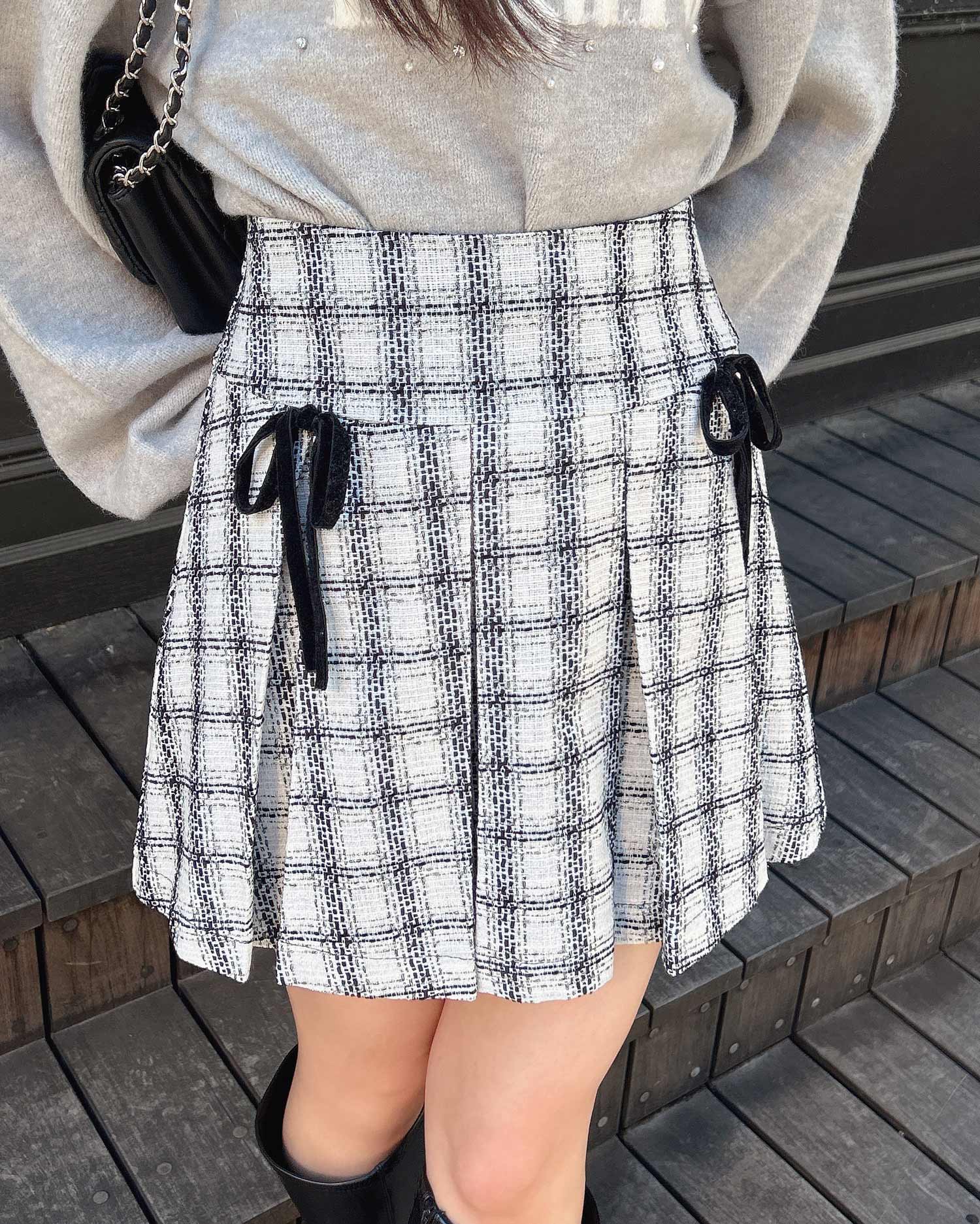 ベロアリボンツイードプリーツスカパン｜INGNI(イング) 公式通販