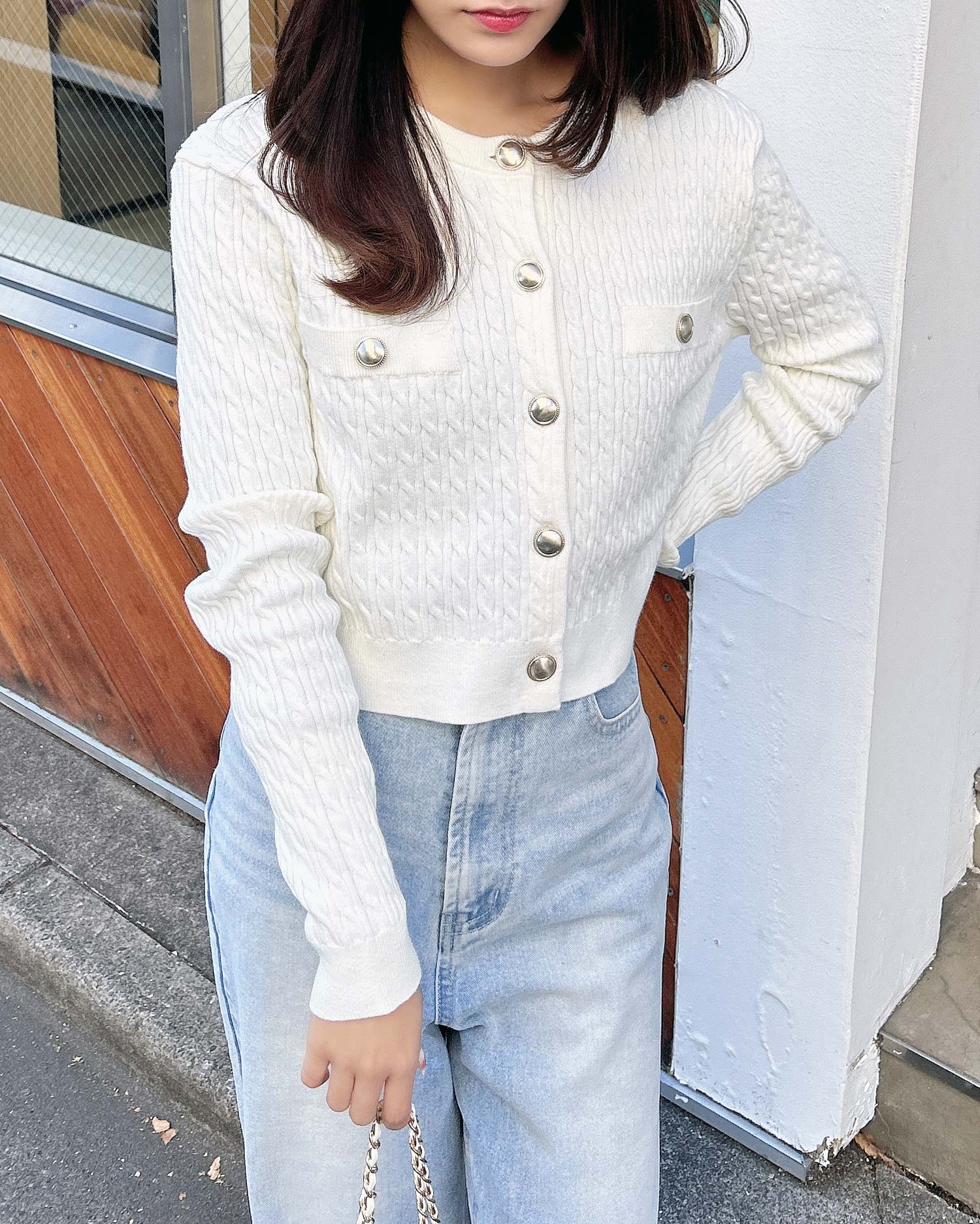 金ボタンケーブルニットカーディガン／A｜INGNI(イング) 公式通販