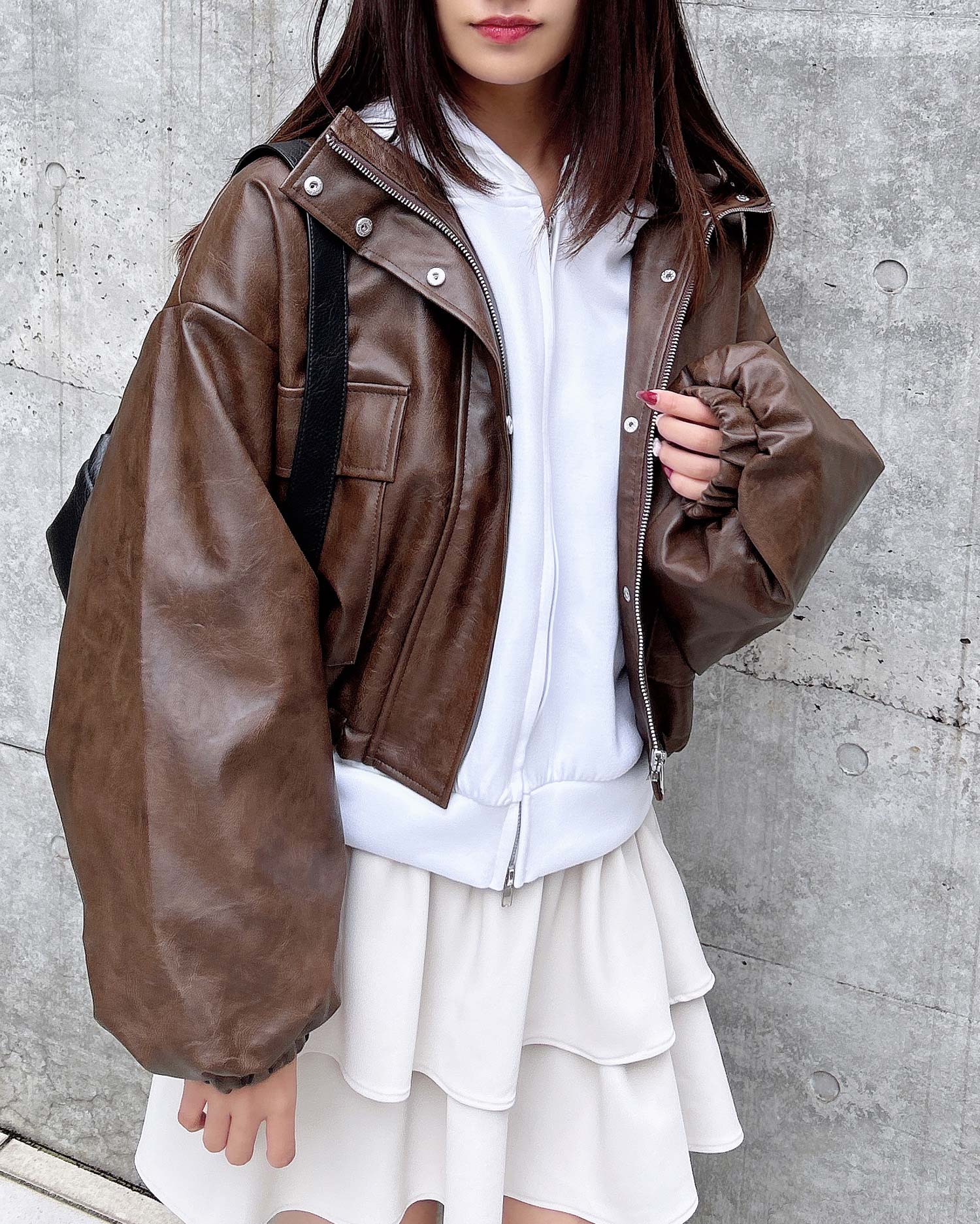 WEB限定】フェイクレザーショートブルゾン｜INGNI(イング) 公式通販