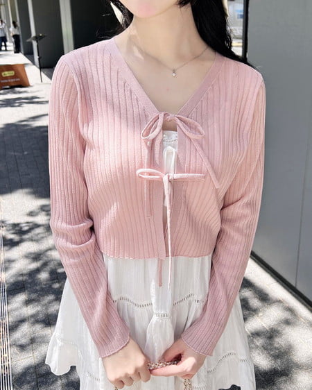 WEB限定】シアーリボンニットカーディガン（OUTLET）｜INGNI