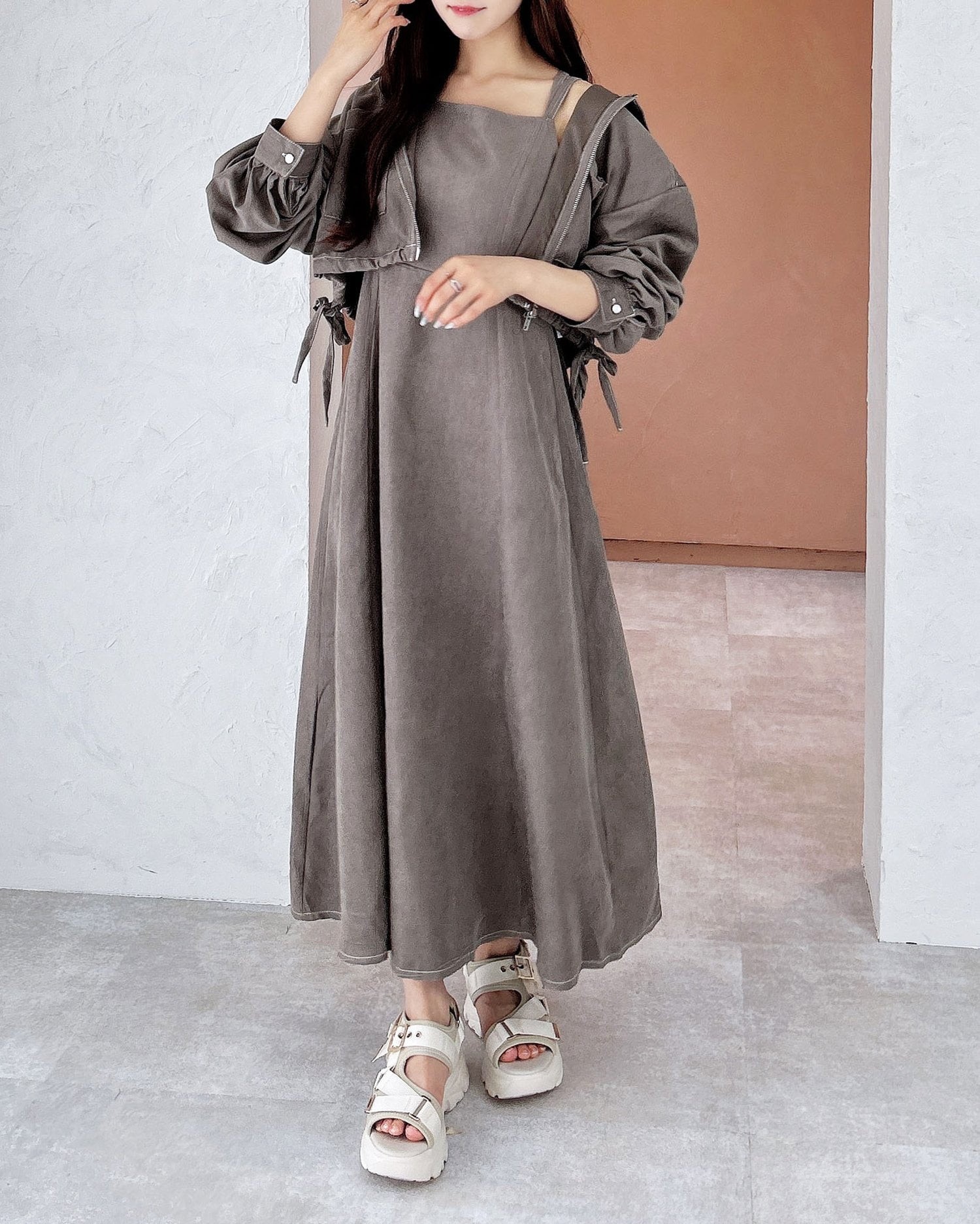 WEB限定】コーデュロイジャケット×ワンピース／セットアップ｜INGNI