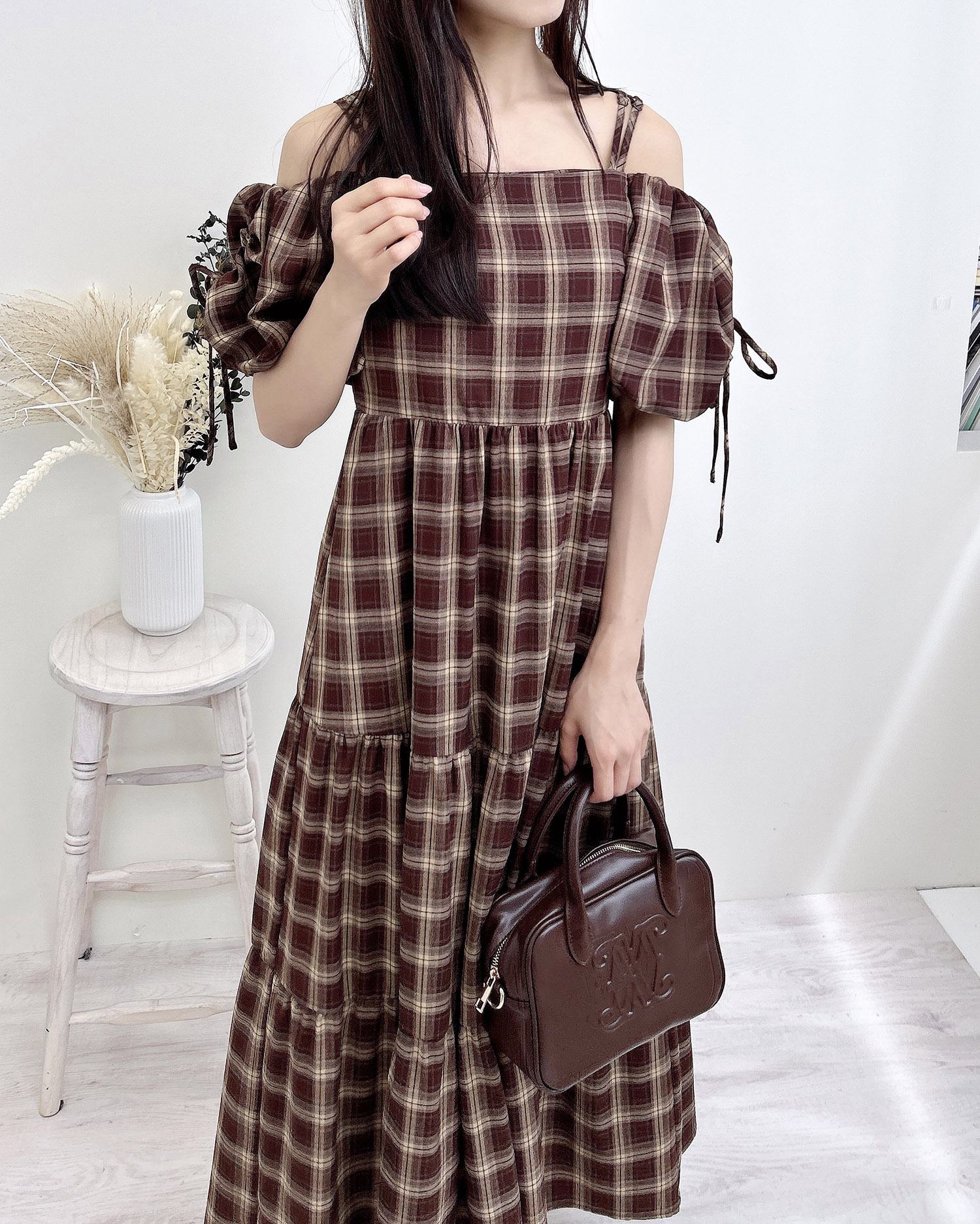 2Wayオフショルチェック柄ティアードワンピース｜INGNI(イング) 公式