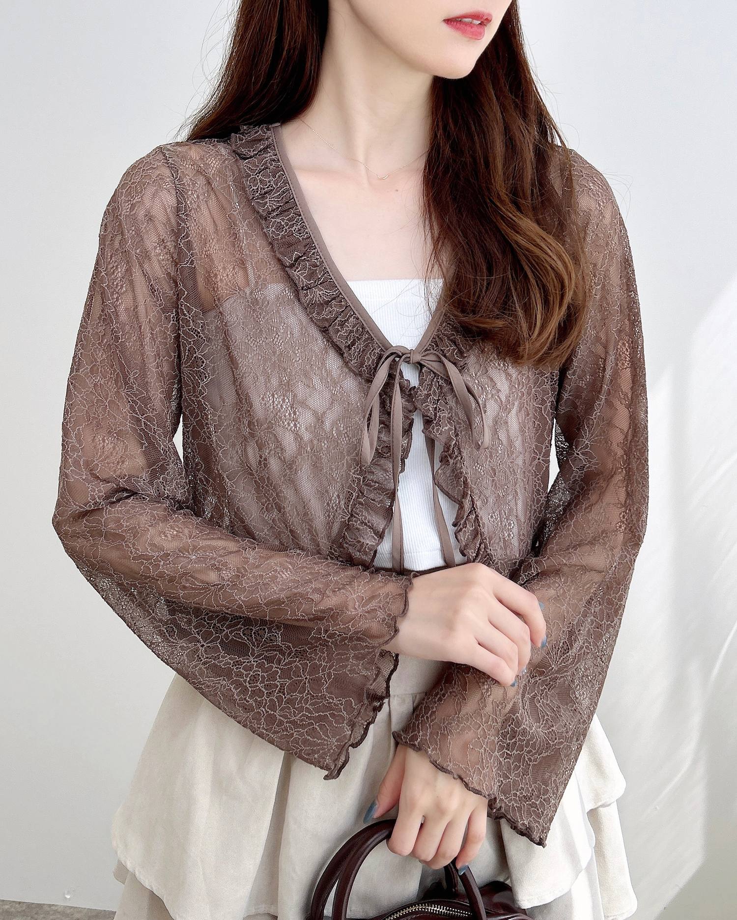 フリルリボンレース長袖カーディガン｜INGNI(イング) 公式通販｜INGNI