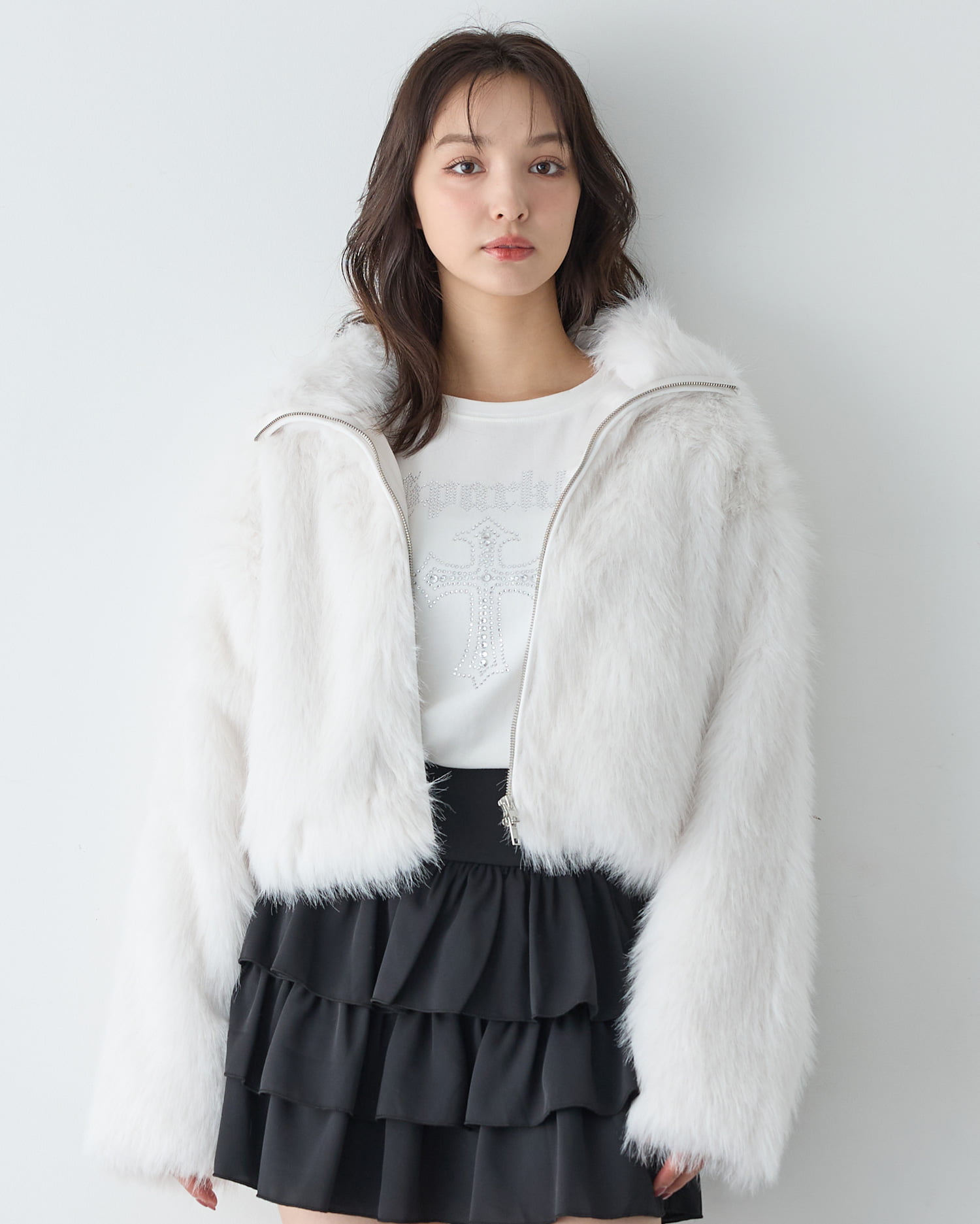 フロントジップスタンドカラーエコファーコート｜INGNI(イング) 公式