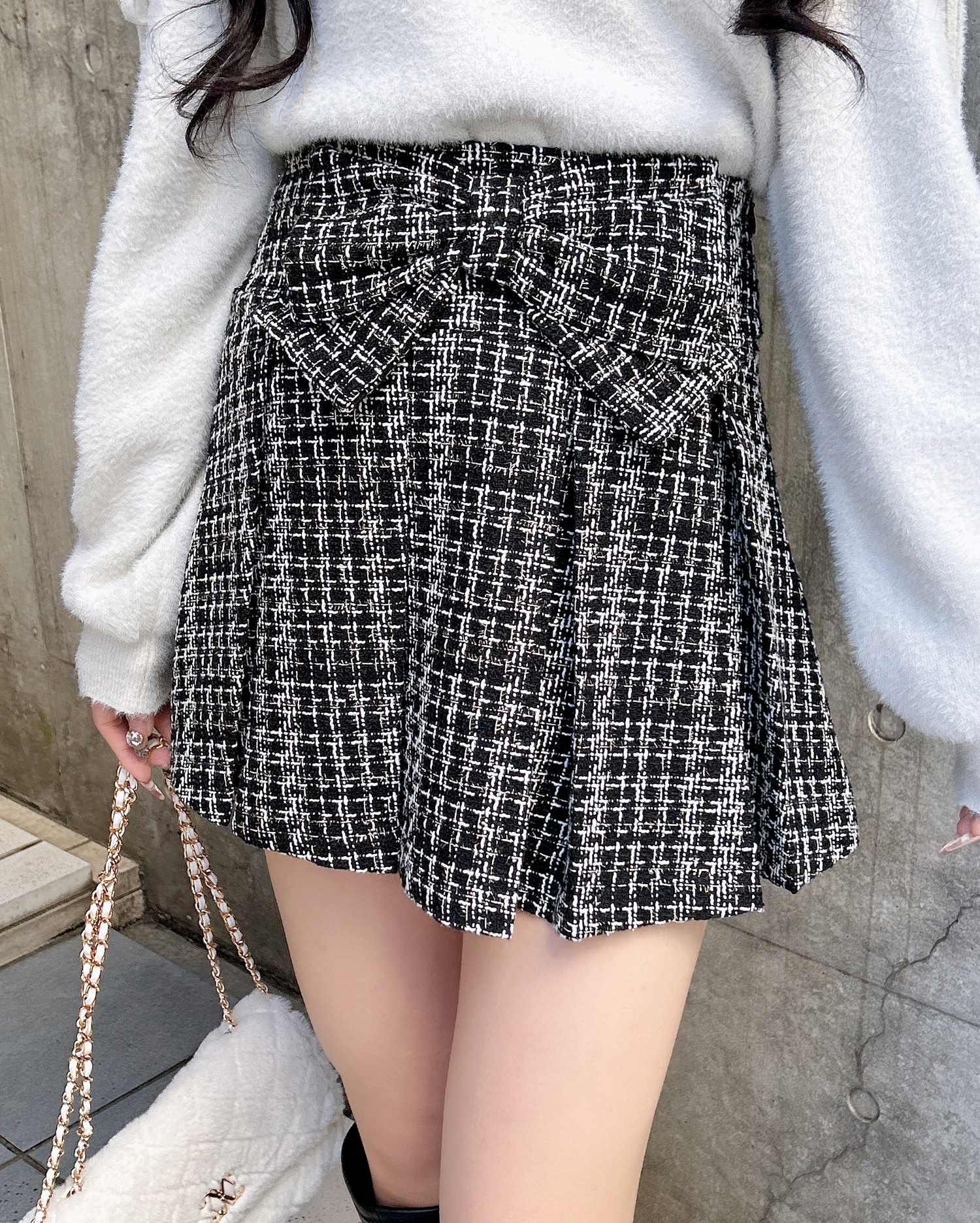 フロントリボンツイードプリーツスカパン｜INGNI(イング) 公式通販