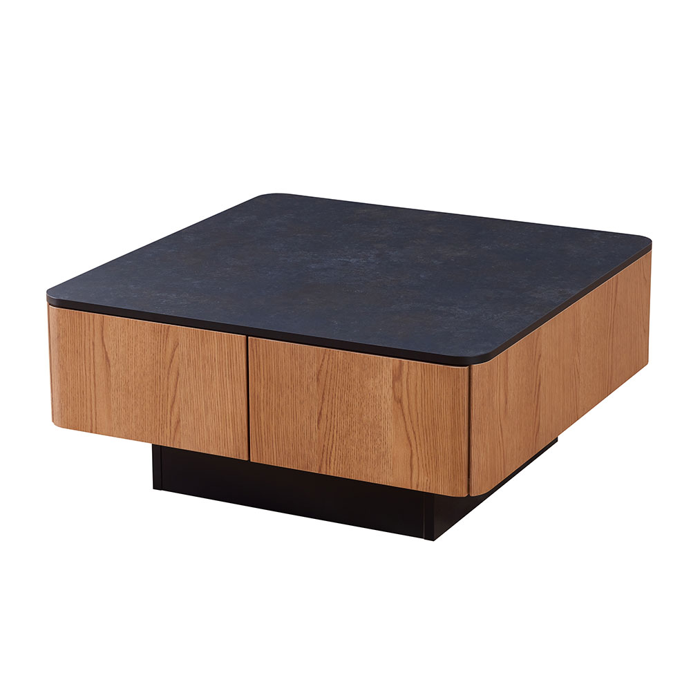 センターテーブル「MLT-211 80」幅80cm WN色 天板メラミン化粧板