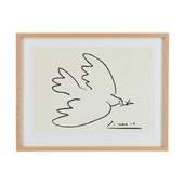 定番品】パブロ・ピカソ 「フクロウ」ナチュラルフレーム｜ポスター