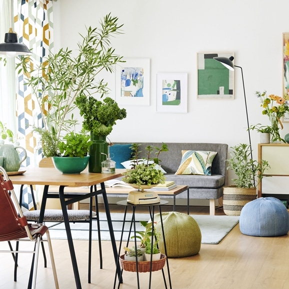 MINI PUUF MELANGE Asian blue｜1人掛け｜IDEE SHOP Online