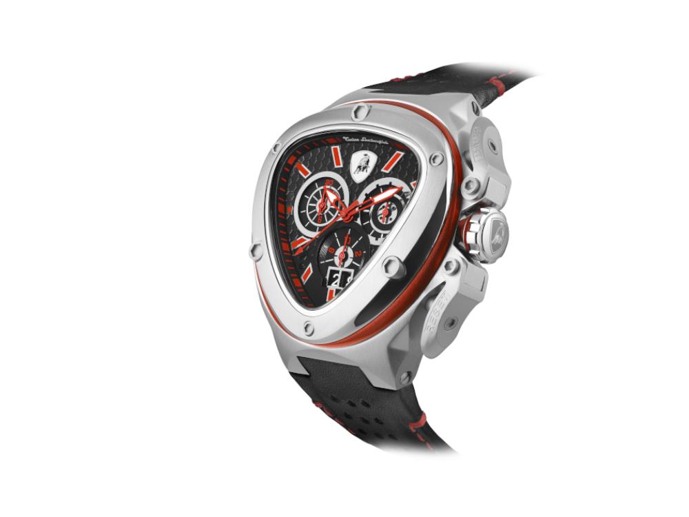 Tonino Lamborghini Spyder X Red SS Quartz Watch, Black, 53 mm
