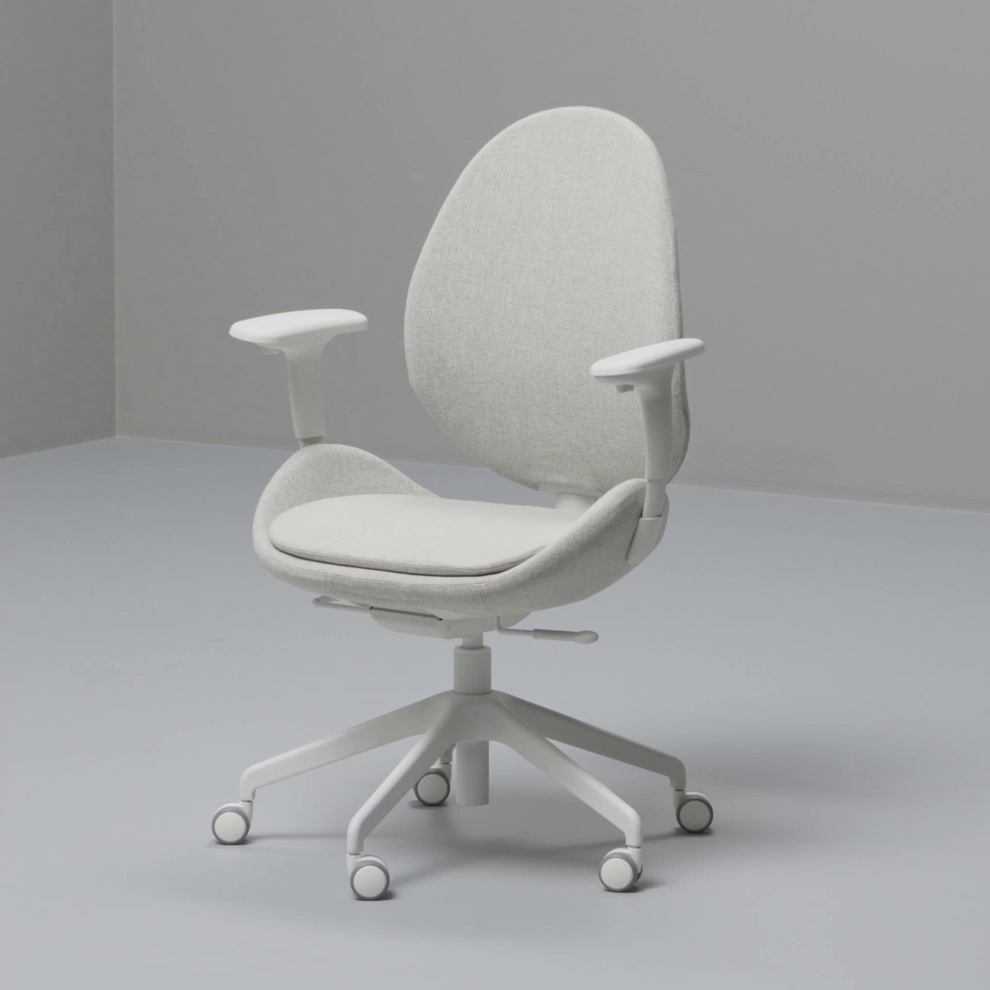 HATTEFJÄLL office chair with armrests, Gunnared beige/white - IKEA