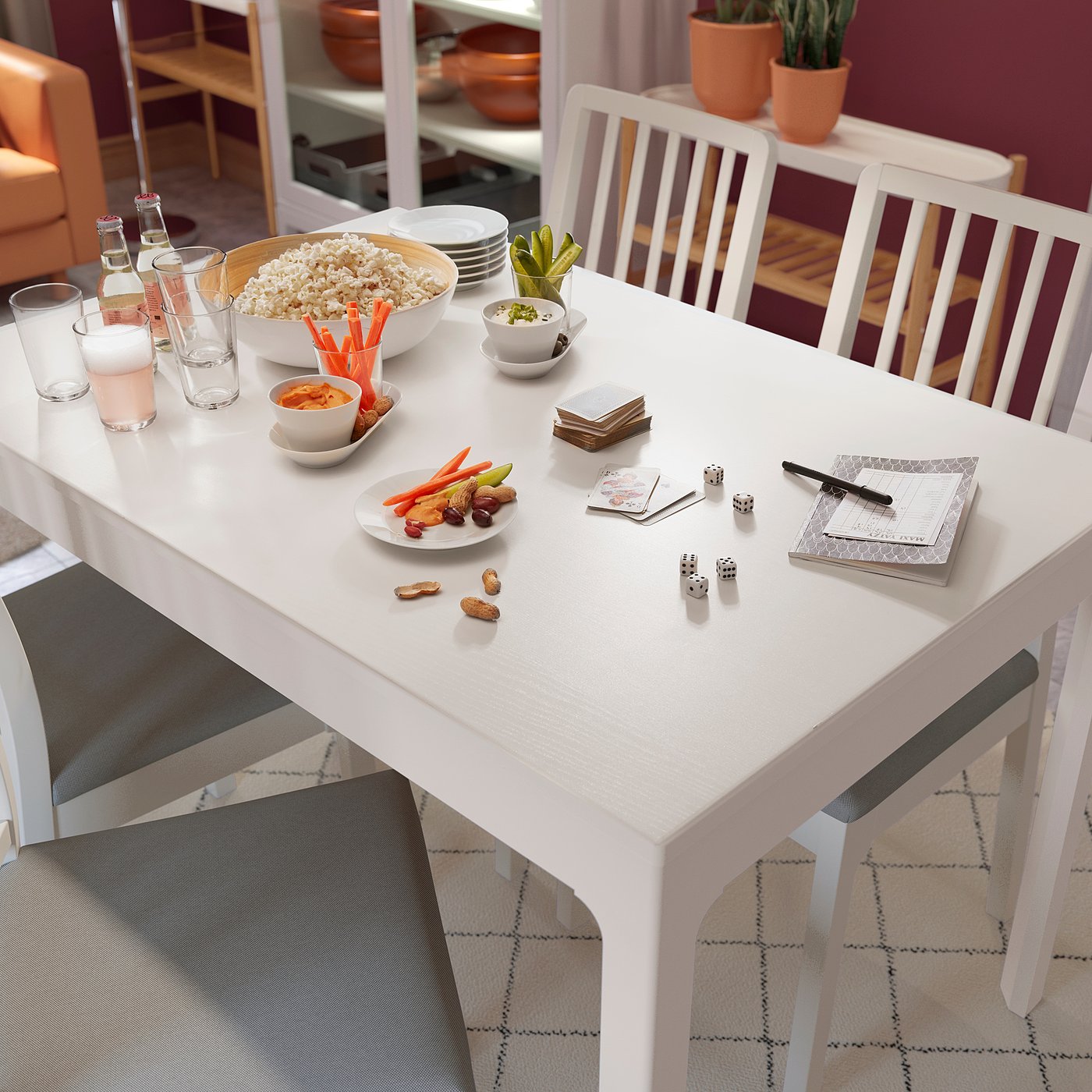 EKEDALEN extendable table, white, 471/4/707/8x311/2