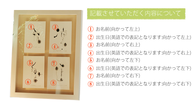 笠廣舟 命名書兄弟額（4人用） プレゼント