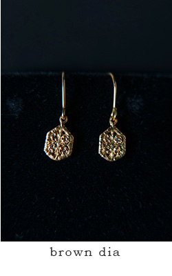 noguchi BIJOUX ノグチブラウンダイアフックピアス nn342□ | iroma