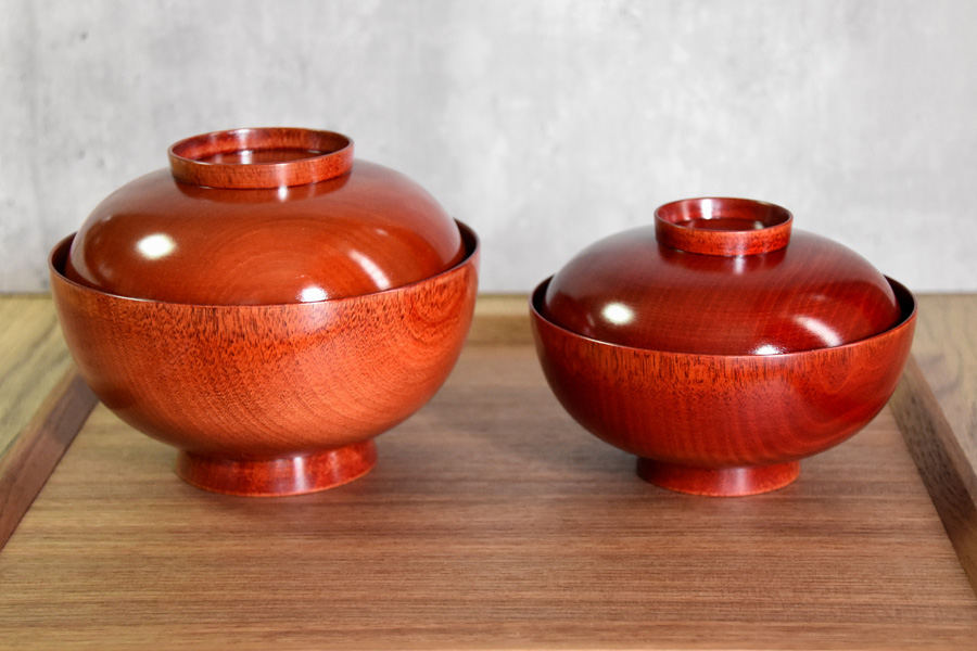 吸物椀 桜 茜 木製 漆塗り 漆器の井助