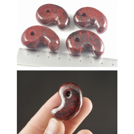 佐渡の赤玉石 勾玉 国産ジャスパーの勾玉販売 天然石・国産原石の専門