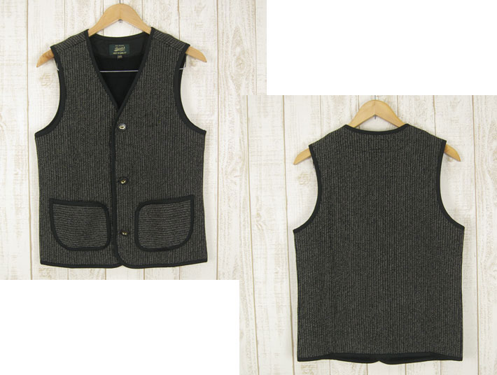 BARNS バーンズ ゴマ塩ニット ビーチクロス ワークベスト BEACH CLOTH