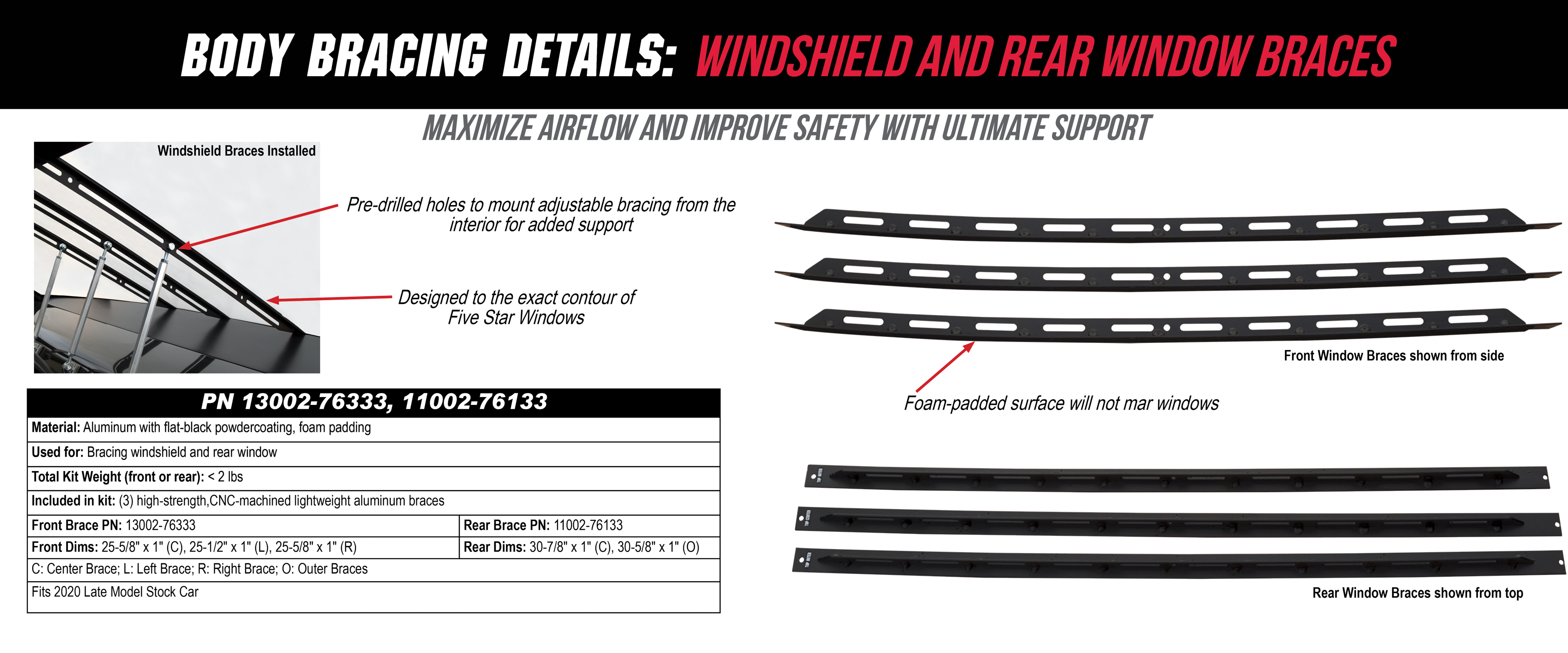 Five Star NBS Window Braces - JOES Racing Products