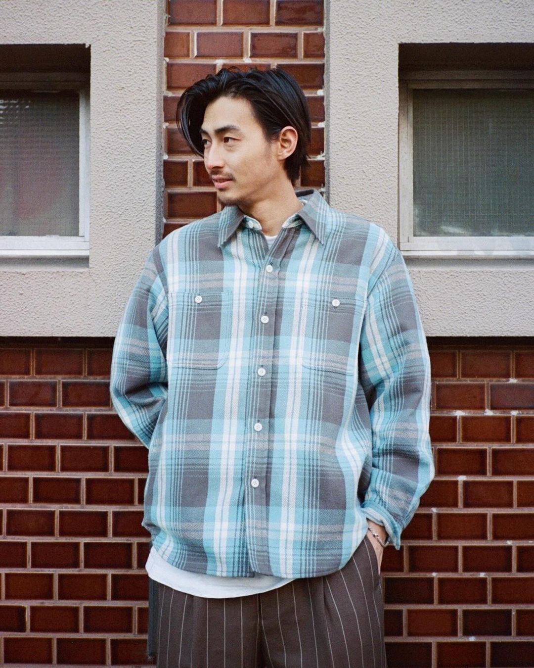 WACKO MARIA/CHECK FLANNEL SHIRT（BLUE）［チェックフランネルシャツ