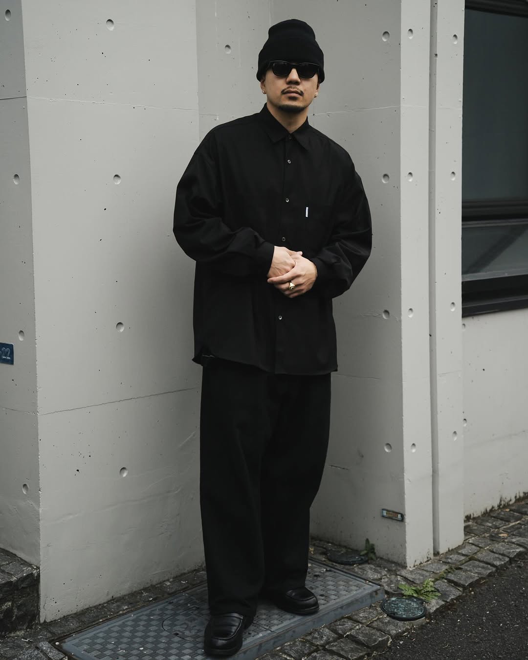 COOTIE PRODUCTIONS/Gas Boil Oxford L/S Shirt（Black