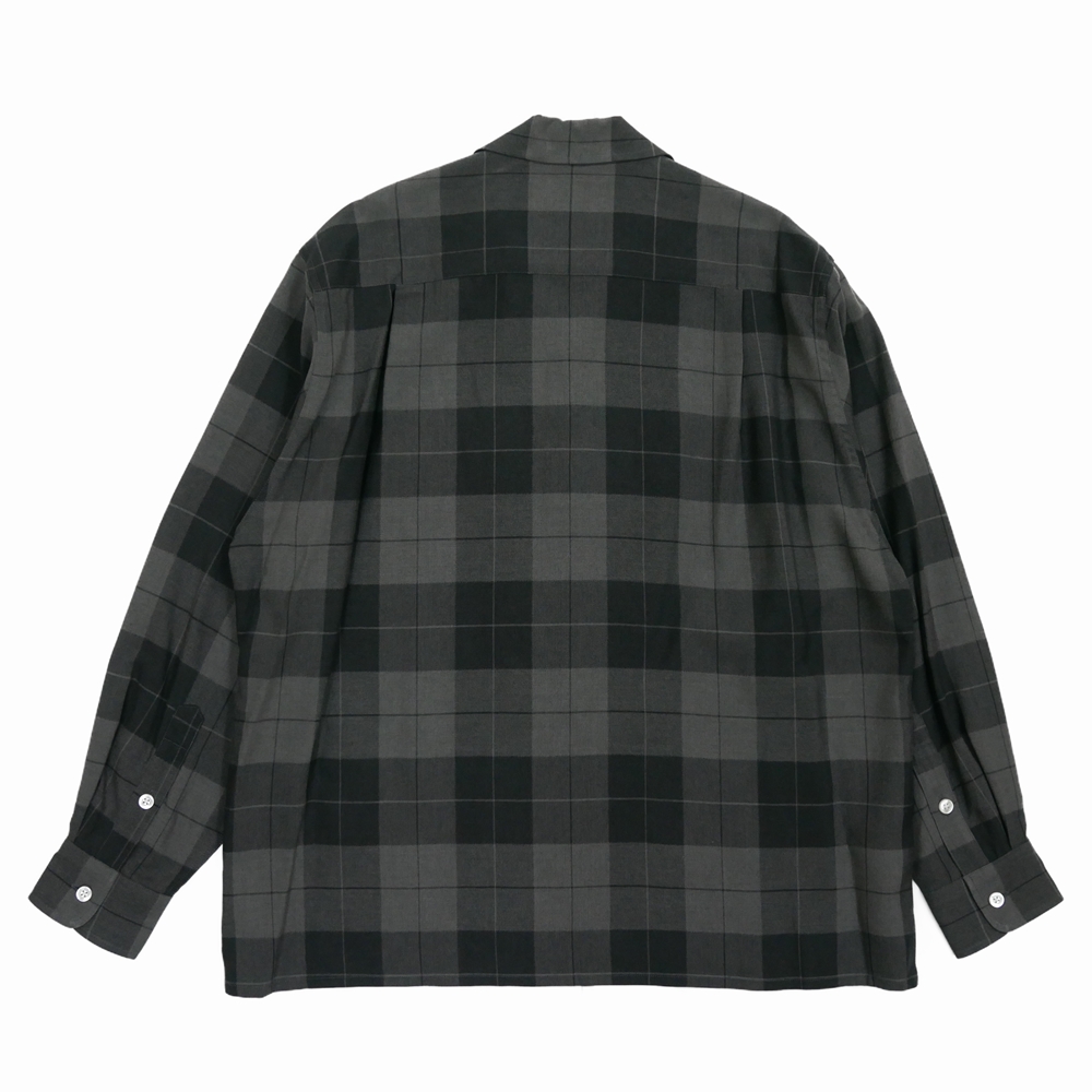 WACKO MARIA/OMBRE CHECK OPEN COLLAR SHIRT（GRAY）［オンブレ