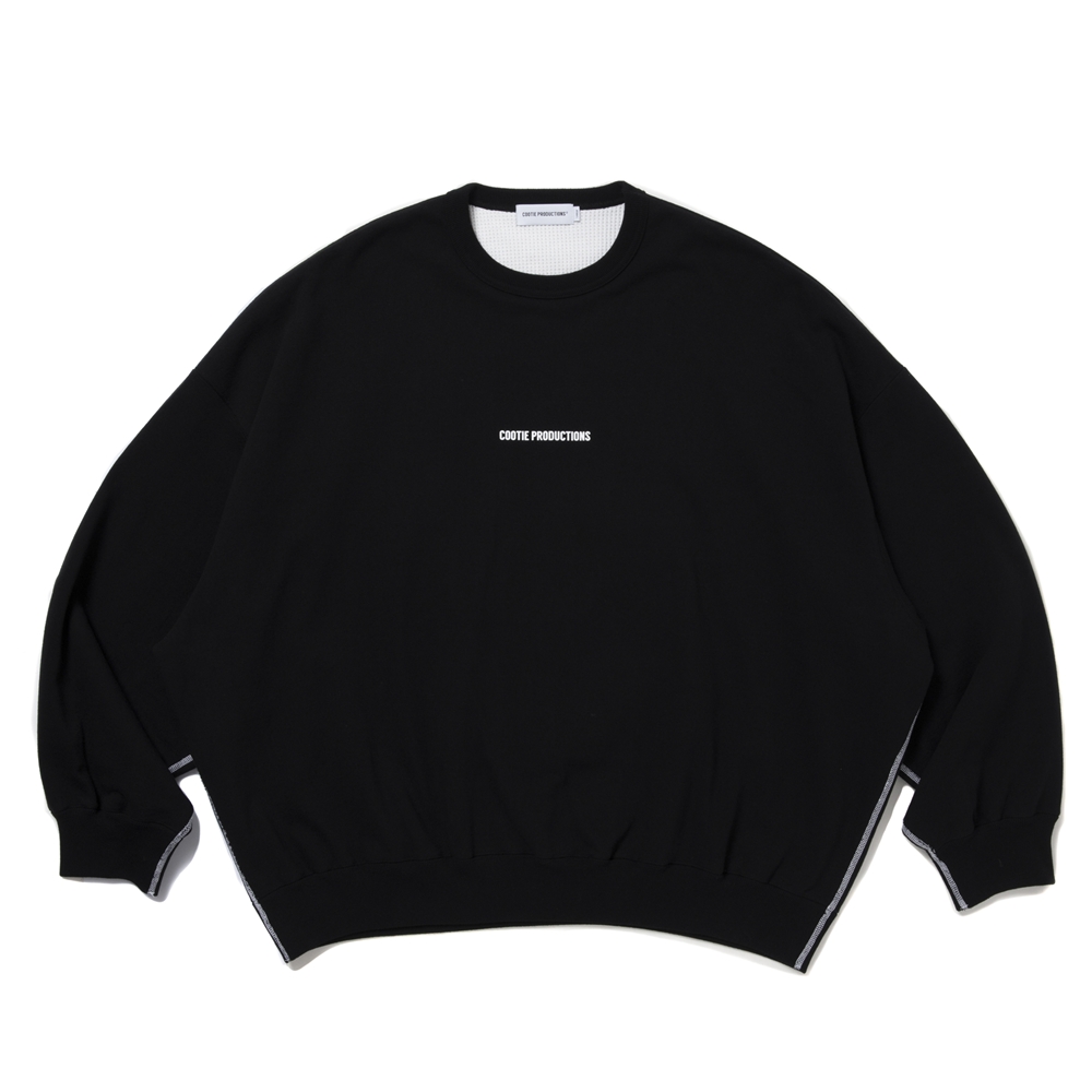 COOTIE PRODUCTIONS/Thermal Combination Sweat Crew（Black