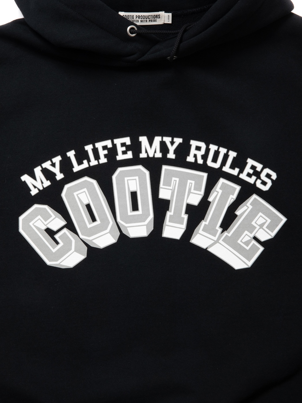 COOTIE PRODUCTIONS/Open End Yarn Print Sweat Hoodie（Black