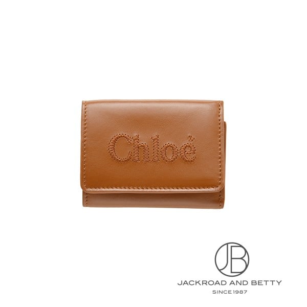 クロエ センス ミニ トリフォールド ウォレット キャラメル ブラウン