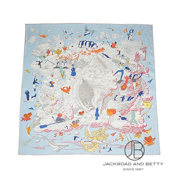 カレ90 私の雲 ライトブルー[] Carre90 Sur Mon Nuage | エルメス 新品