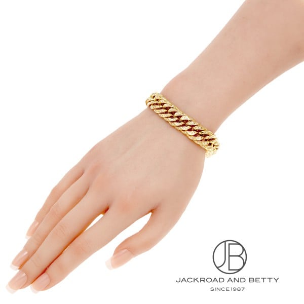 K18 6面 ダブル 95g 21cm ダイヤ ブレスレット 造幣局刻印有り 1.632ct